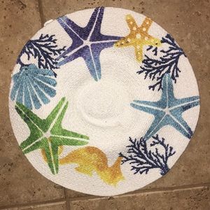 Seahorse Starfish Beach Round Cotton Placemat